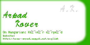 arpad kover business card